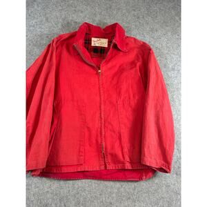 VINTAGE 60s Duxbak Target Twill Jacket Mens Medium Red Full Zip Hunting Workwear
